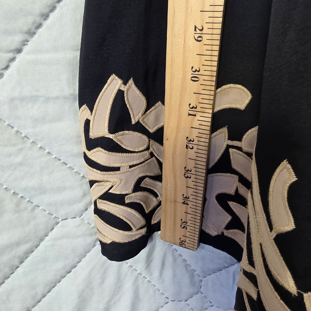 Loft Coldwater Creek Dress Women's  Sz 2 Black Beige Linen Rayon Midi Sleeveless - Picture 6 of 11